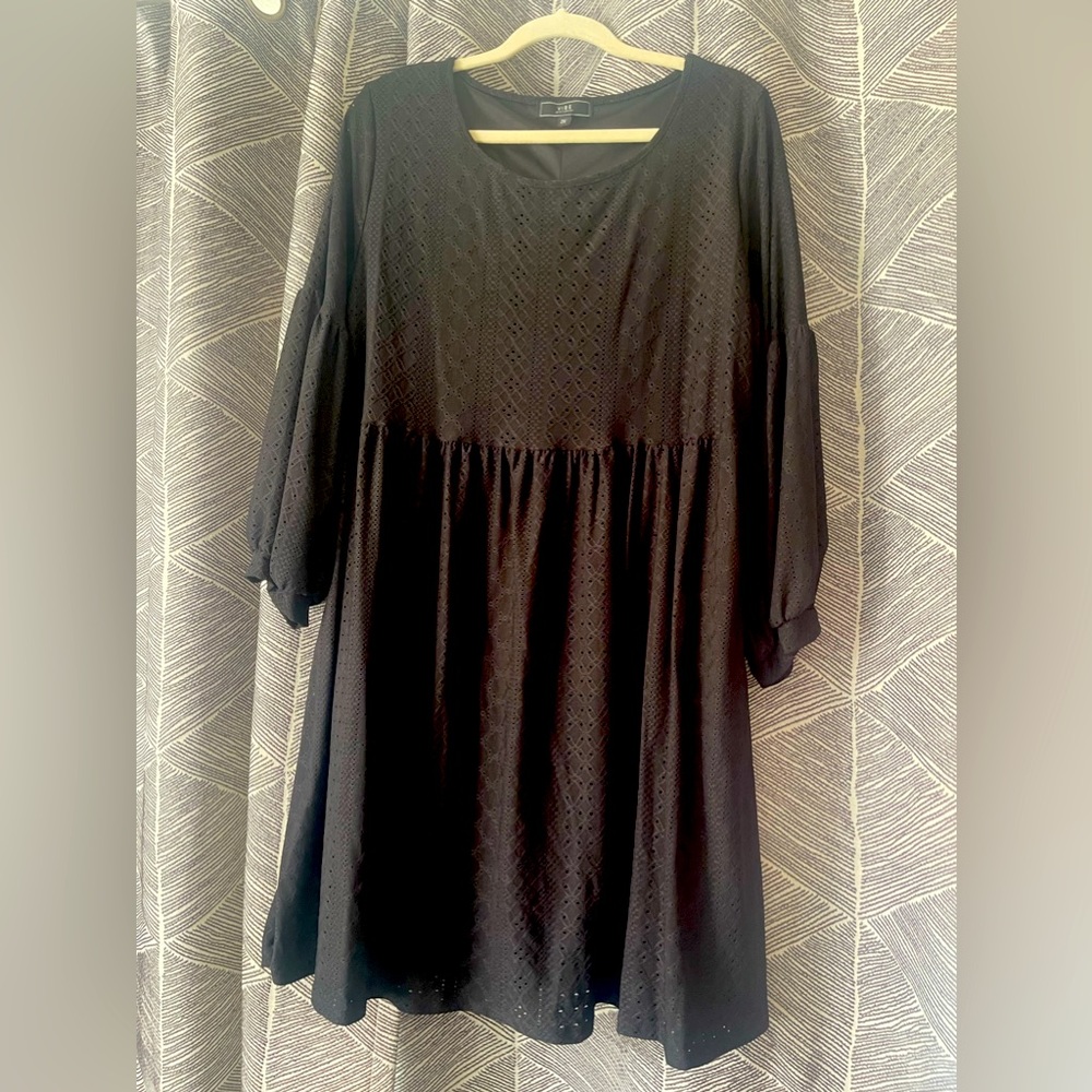 Black Lacey long sleeve dress, size 2x